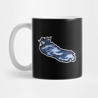 Gabriola Island Silhouette in Blue Camouflage - Camo Pattern - Gabriola Island Mug